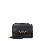 Gold-Toned Leather Shoulder Bag in Grained Leather, Medium