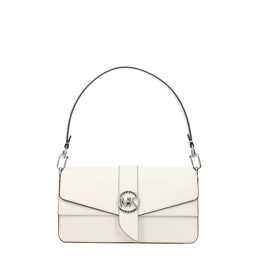 Medium Leather Handbag In Optic White