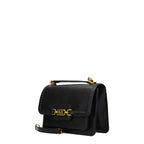 Gold-Toned Leather Shoulder Bag in Grained Leather, Medium