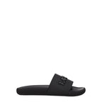 Black Cotton Open Toe Clogs