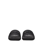 Black Cotton Open Toe Clogs