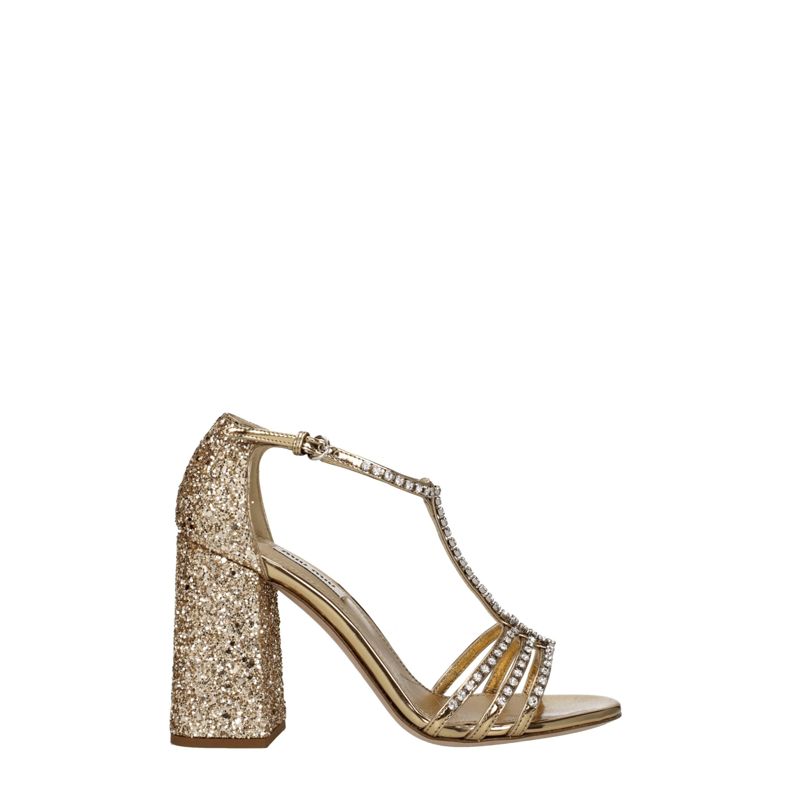 Gold Glitter Rhinestone Platform Sandals