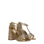 Gold Glitter Rhinestone Platform Sandals