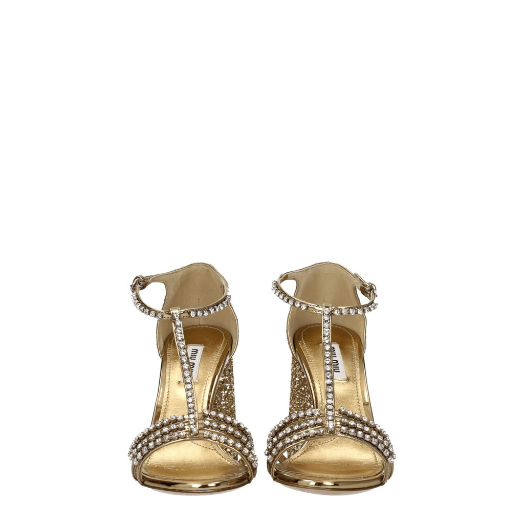 Gold Glitter Rhinestone Platform Sandals