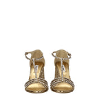 Gold Glitter Rhinestone Platform Sandals