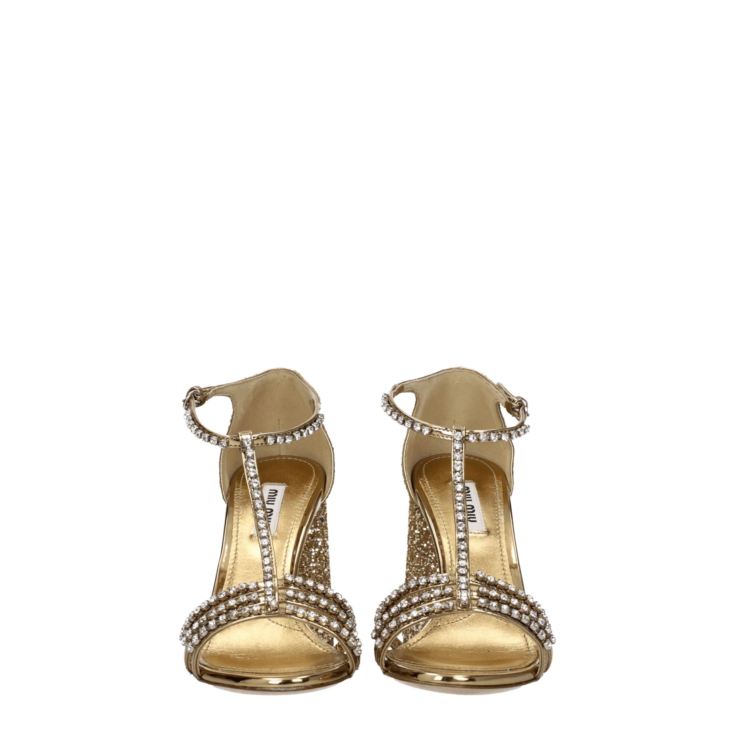 Gold Glitter Rhinestone Platform Sandals