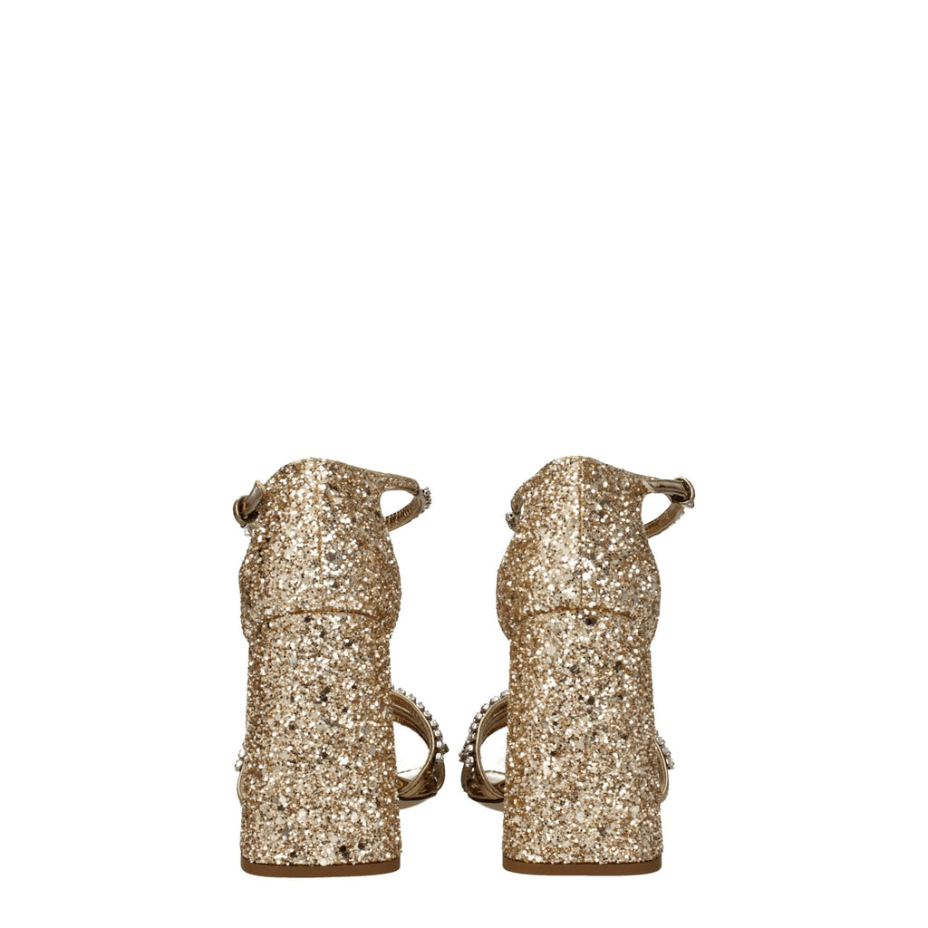 Gold Glitter Rhinestone Platform Sandals