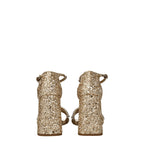 Gold Glitter Rhinestone Platform Sandals