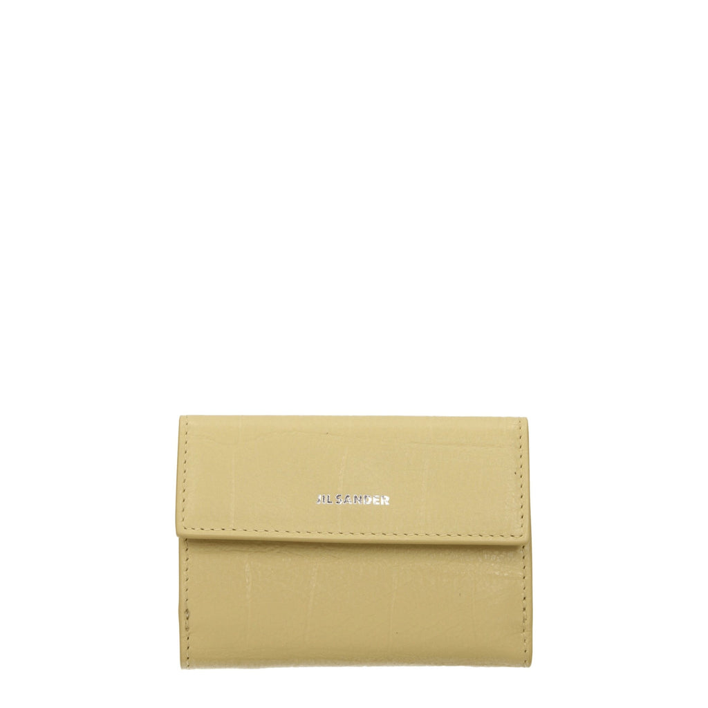 Yellow Crocodile Embossed Leather Wallet