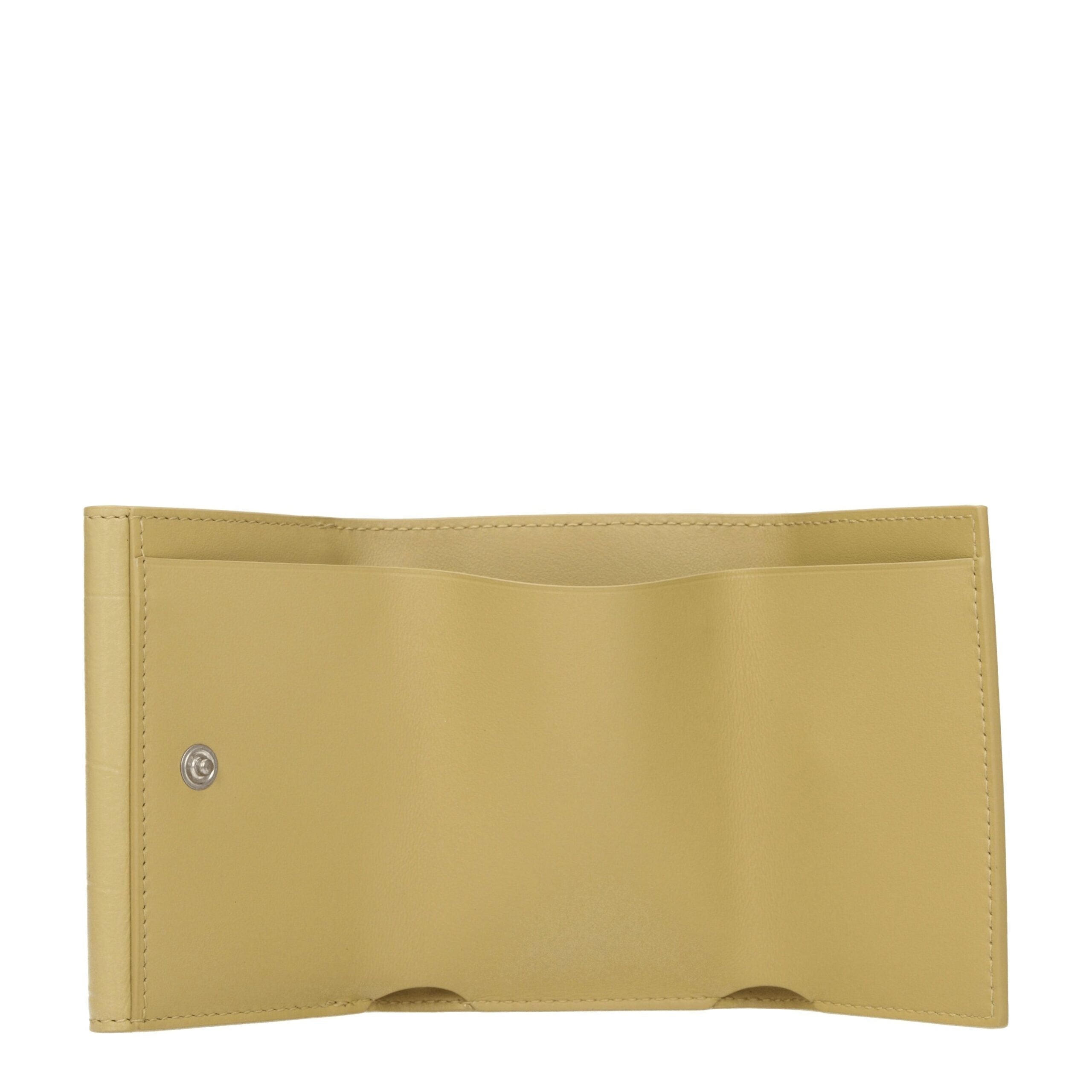 Yellow Crocodile Embossed Leather Wallet