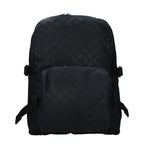Large Check Print Fabric Backpack