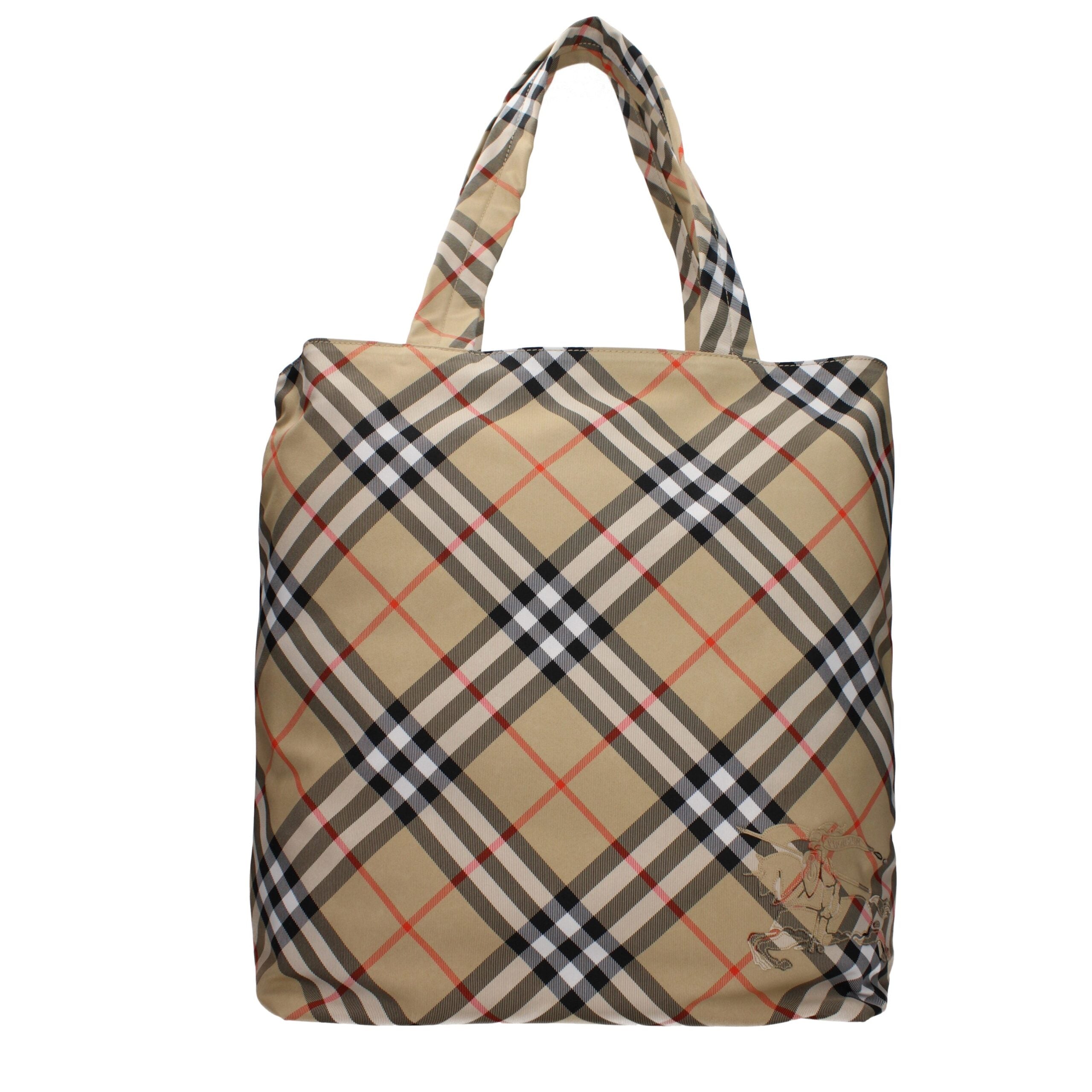Large Beige Fabric Shoulder Bag