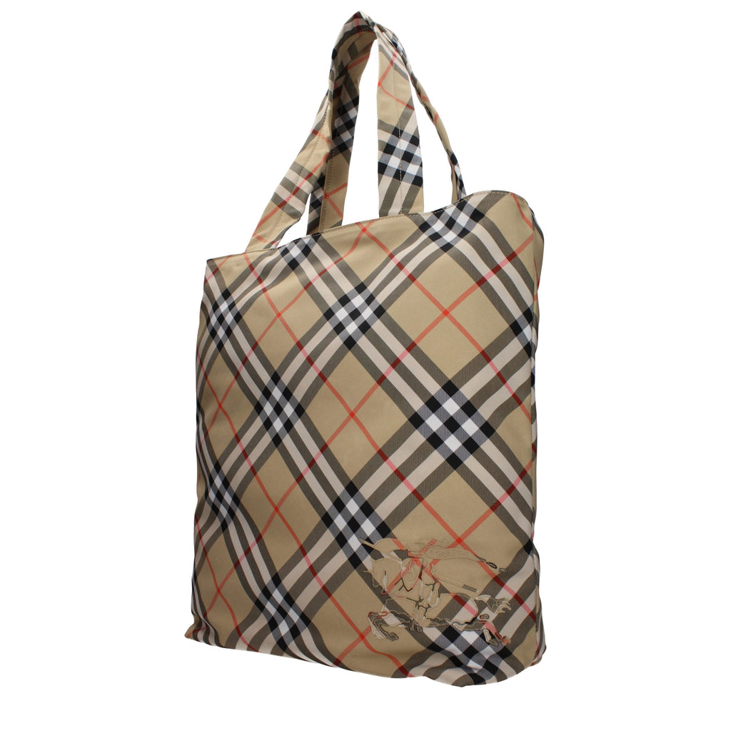 Large Beige Fabric Shoulder Bag