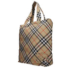 Large Beige Fabric Shoulder Bag