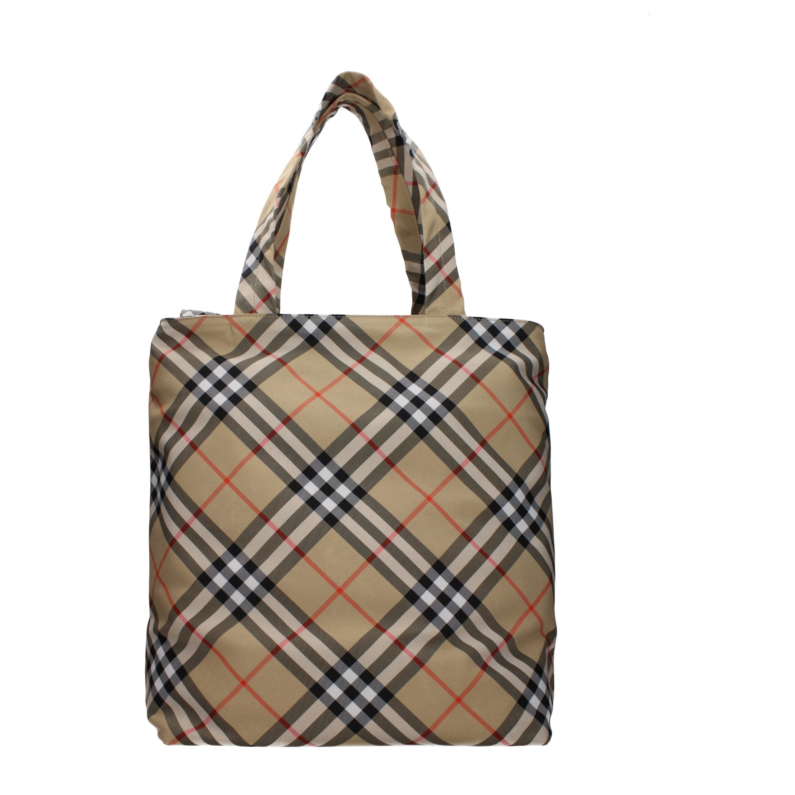 Large Beige Fabric Shoulder Bag