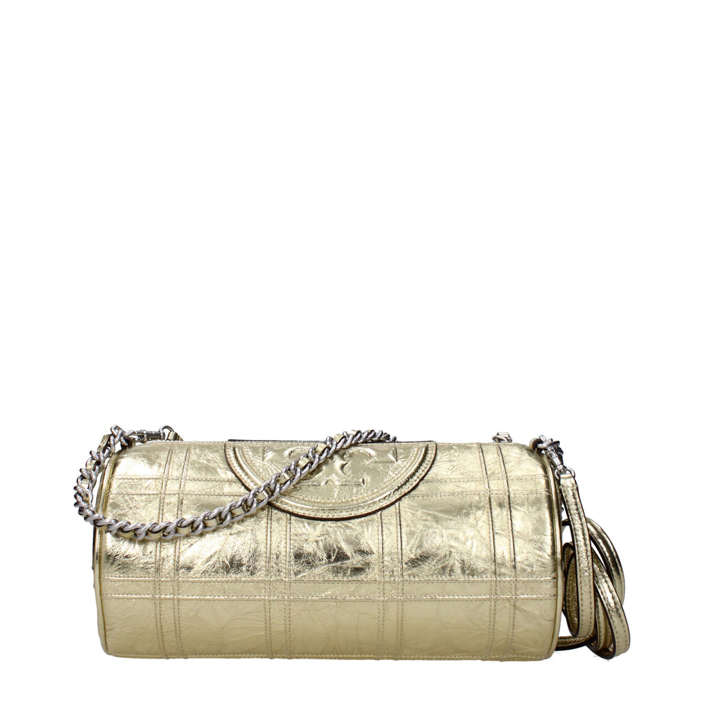 Gold Leather Small Shoulder Bag