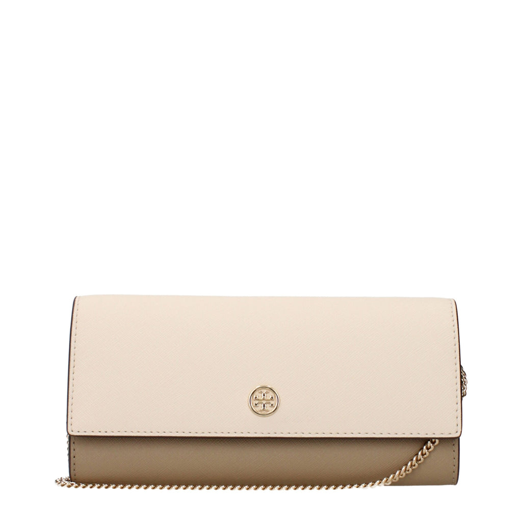 Beige Leather Emerson Clutch Bag