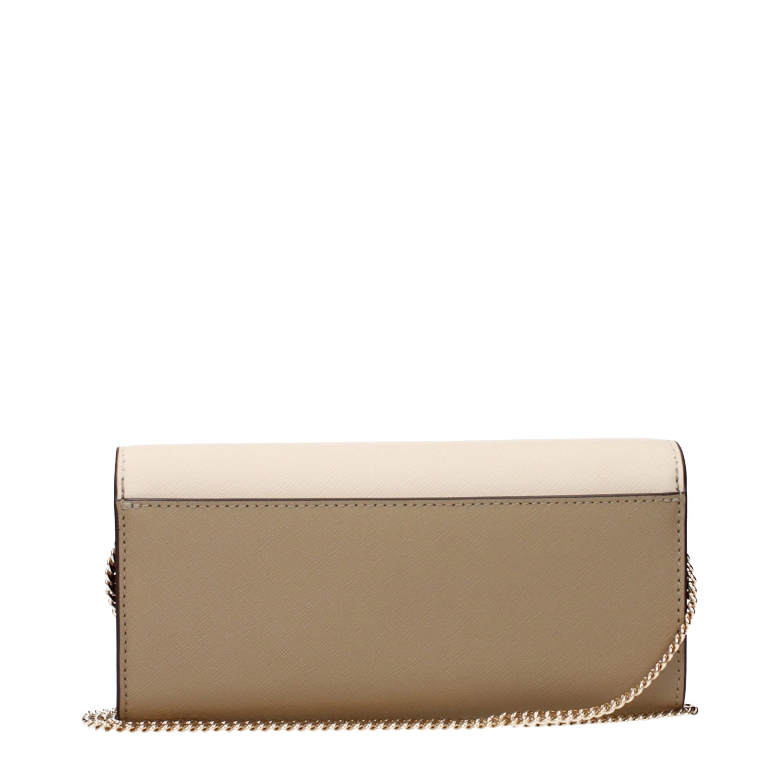 Beige Leather Emerson Clutch Bag