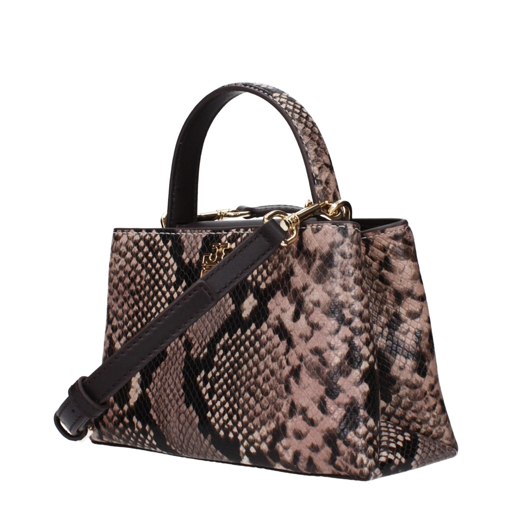 Mini Snake Embossed Leather Satchel Shoulder Bag