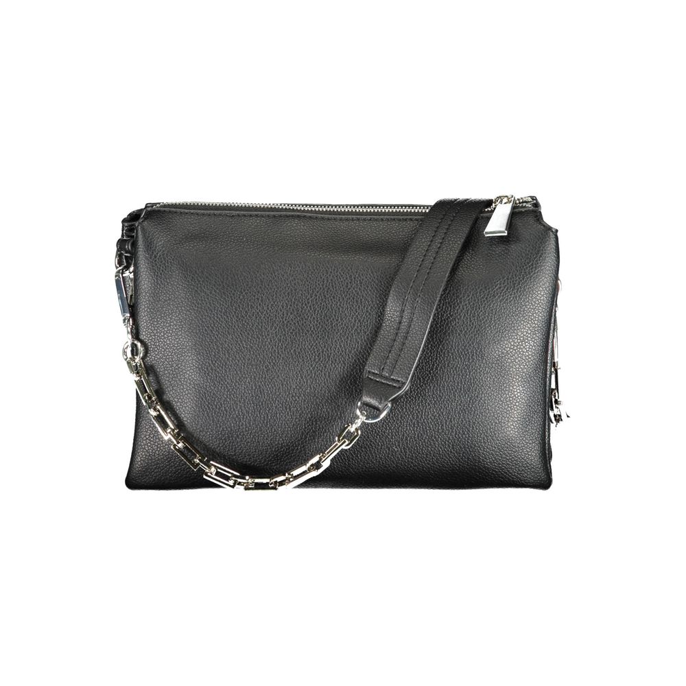 Polyurethane Chain Handle Shoulder Bag Beige
