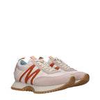 Pastel Pink Fabric Lace-Up Sneakers
