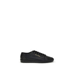 Black Calf Leather Low Top Sneakers