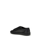 Black Calf Leather Low Top Sneakers