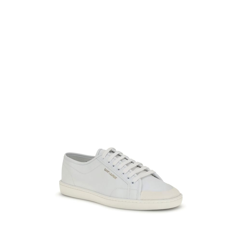 White Calf Leather Low Top Sneakers