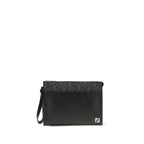 Black Calf Leather Pouch Bag