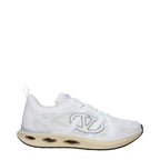White Fabric Sneakers
