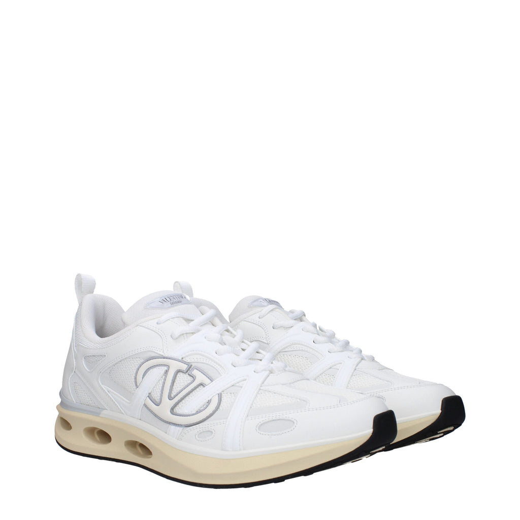White Fabric Sneakers