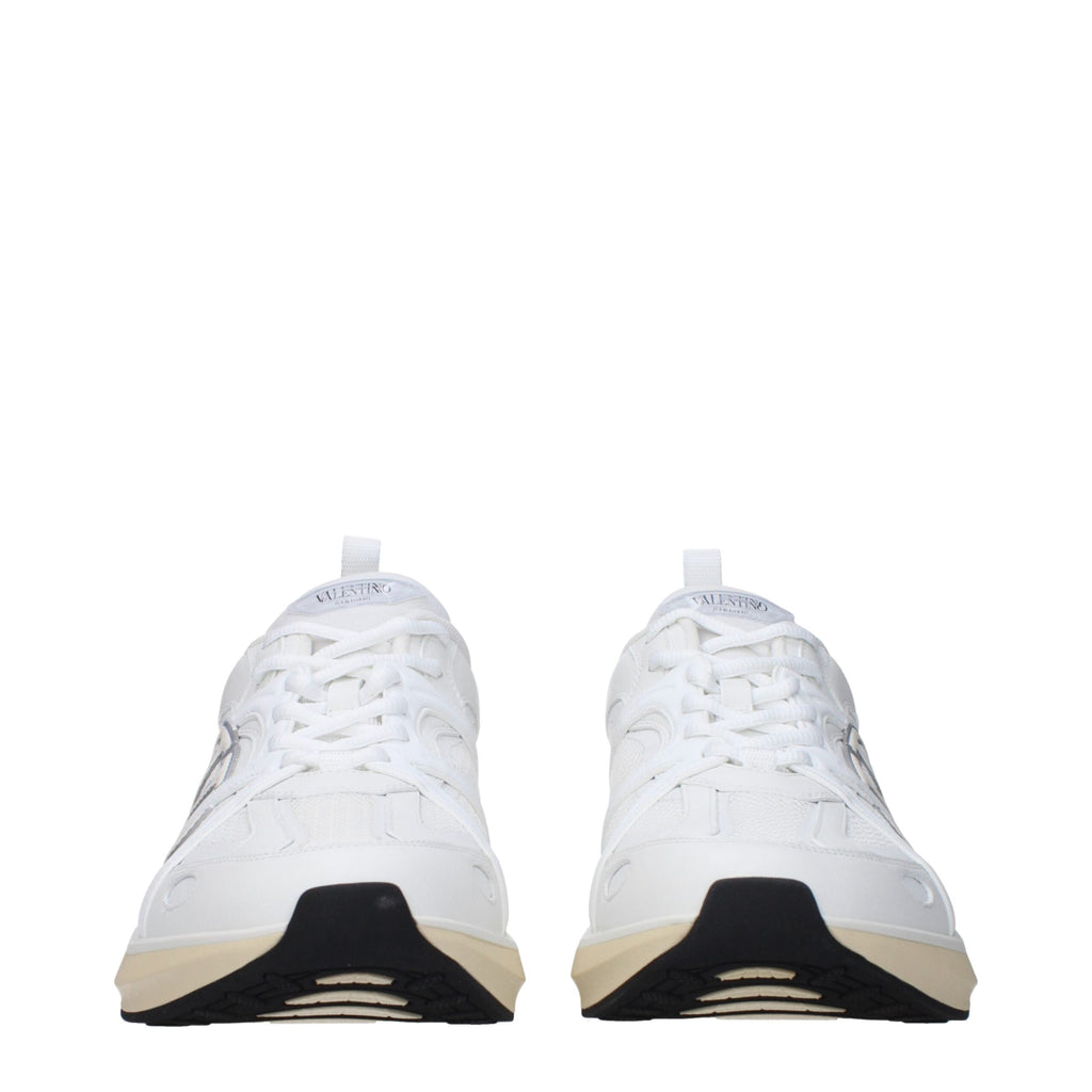 White Fabric Sneakers