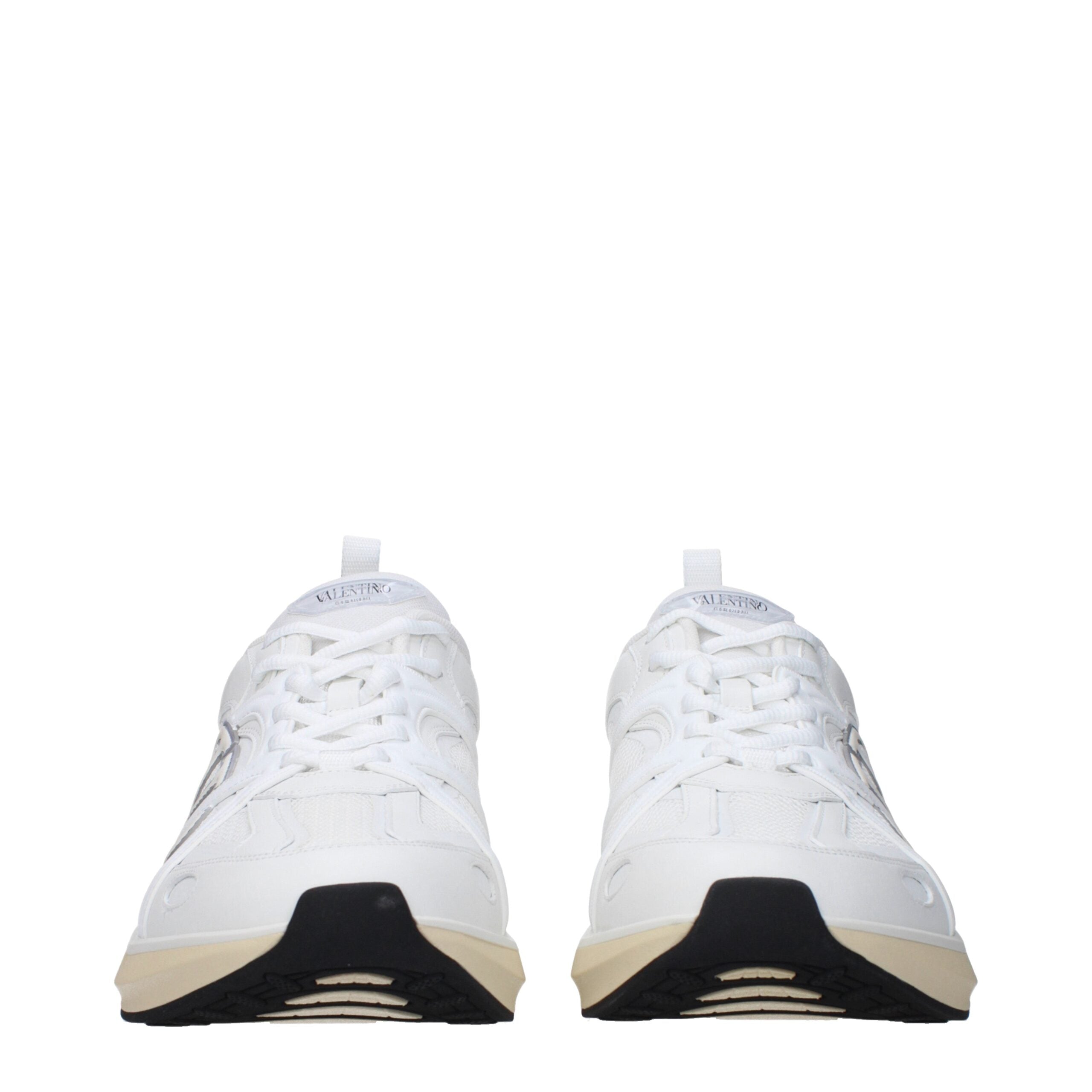 White Fabric Sneakers