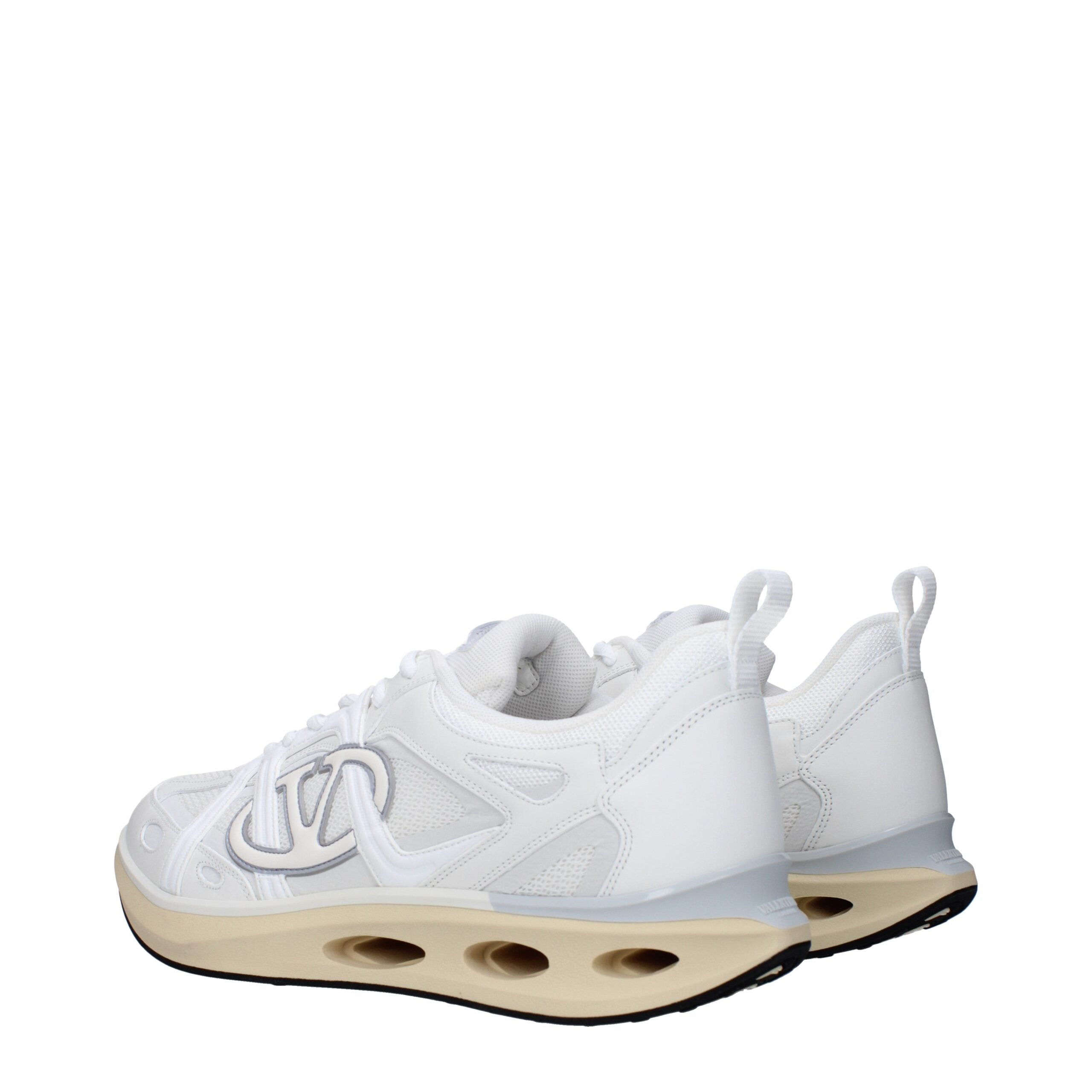 White Fabric Sneakers
