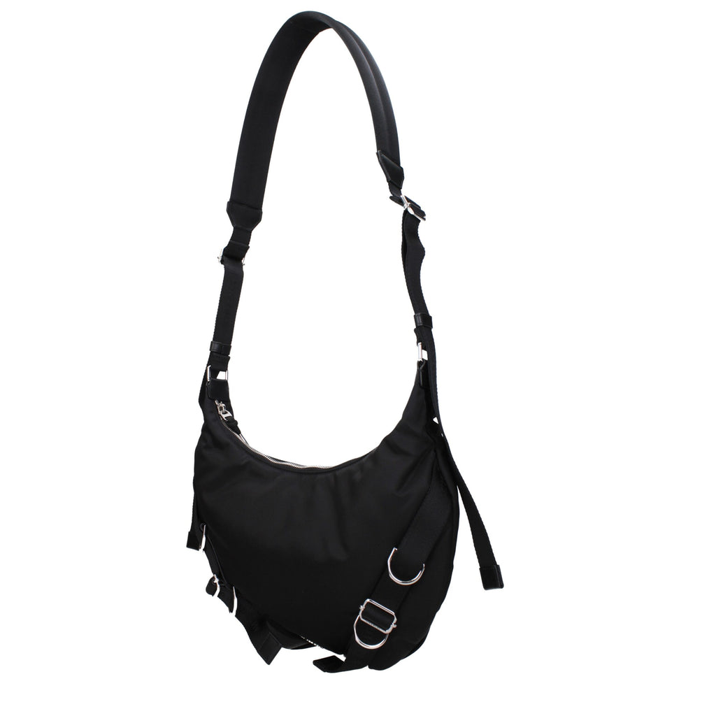 Black Nylon Medium Crossbody Bag