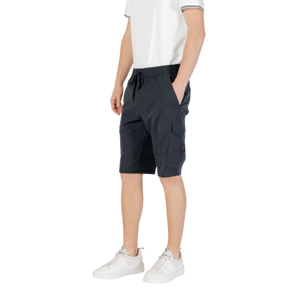 Blue Polyester S_Urbanex-Cargo Bermuda Shorts