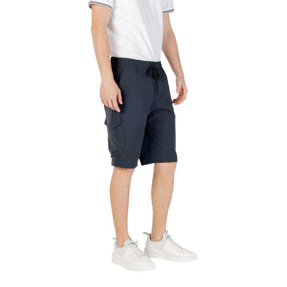 Blue Polyester S_Urbanex-Cargo Bermuda Shorts