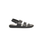 Black Cowhide Wide-Clamp Men's Sandals