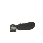 Black Cowhide Wide-Clamp Men's Sandals