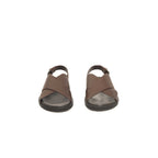 Brown Woven Cowhide Men's Sandals