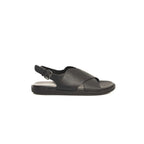 Black Cowhide Woven Men's Sandals