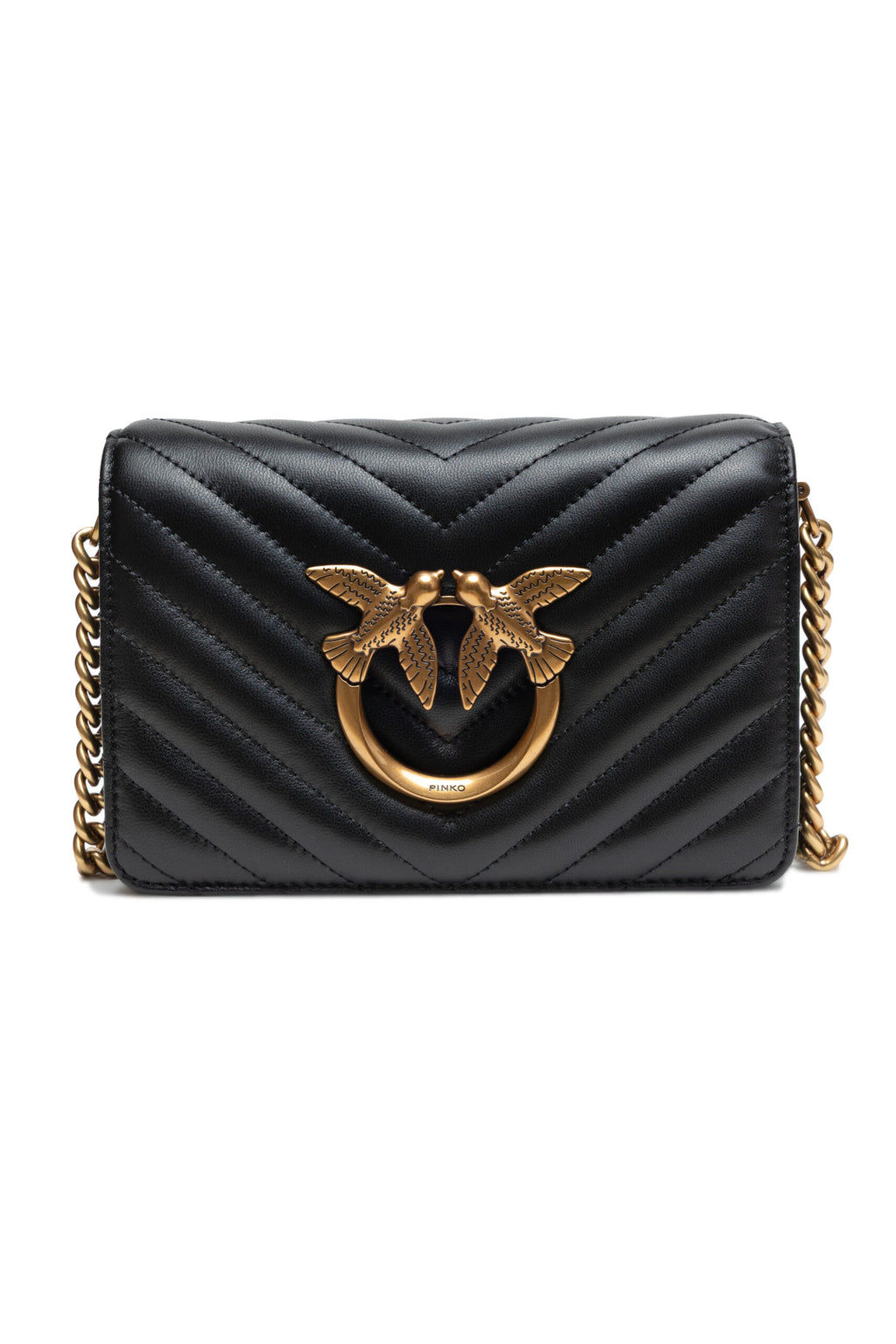 Love Click Mini Shoulder Bag In Black Sheep Nappa Chevron