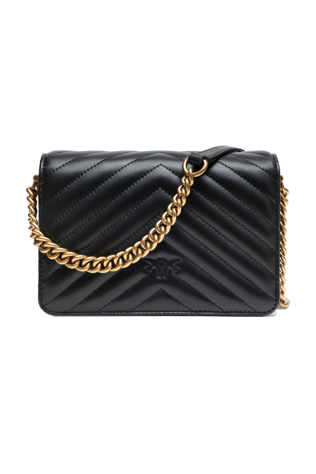Love Click Mini Shoulder Bag In Black Sheep Nappa Chevron