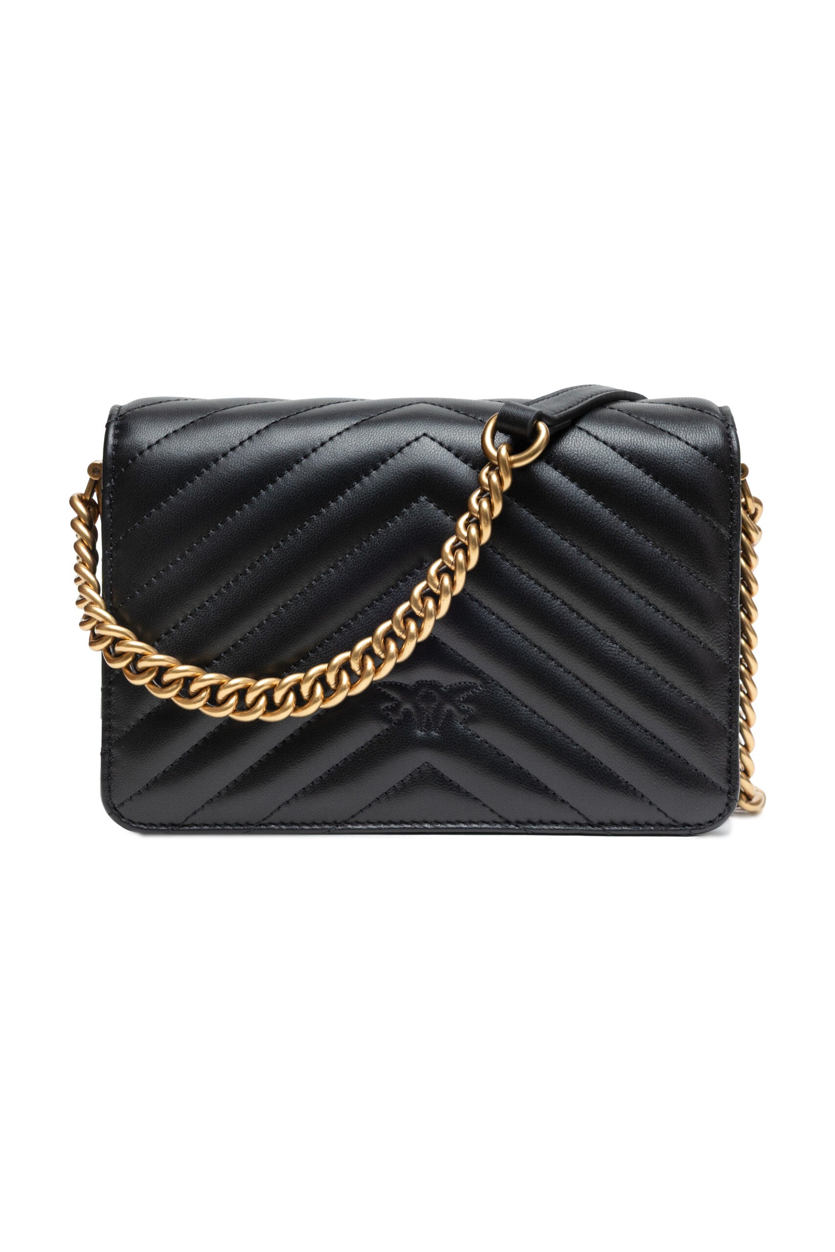 Love Click Mini Shoulder Bag In Black Sheep Nappa Chevron