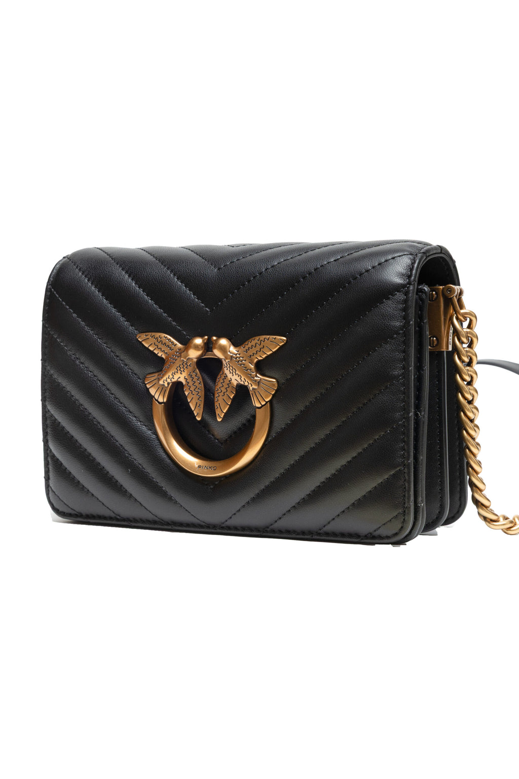 Love Click Mini Shoulder Bag In Black Sheep Nappa Chevron