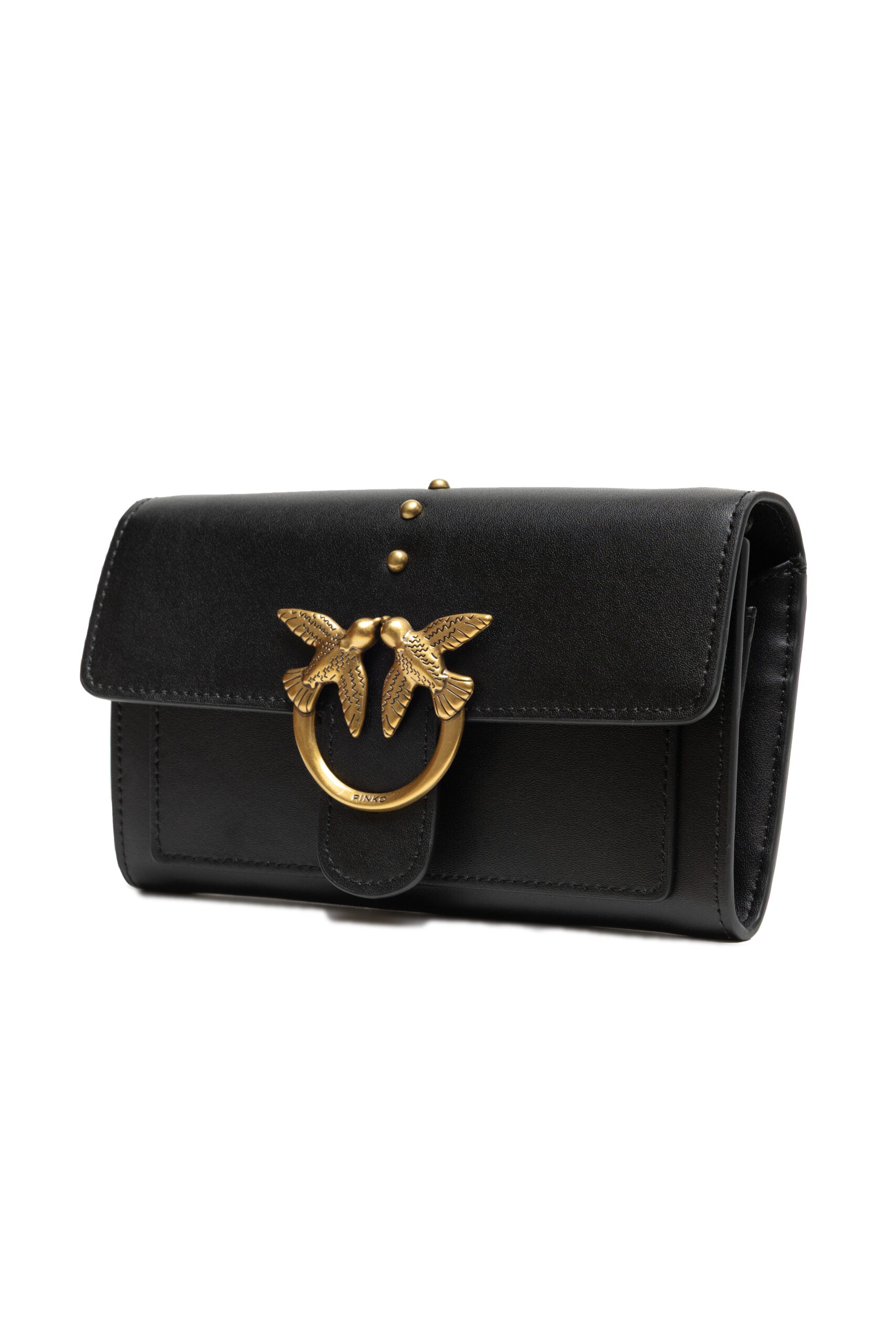Black Silk-Touch Leather Mini Love Bag