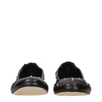 Black Leather Studded Ballet Flats
