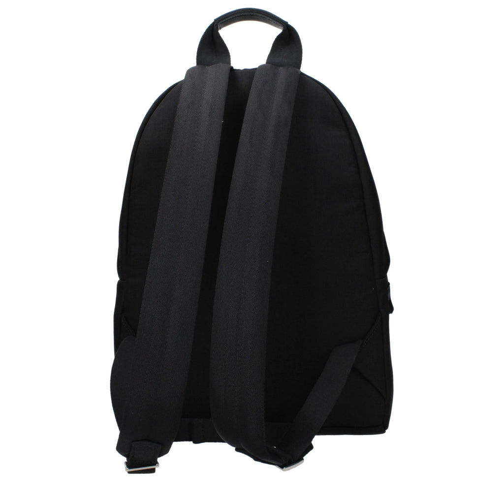 Vintage Effect Black Fabric Backpack