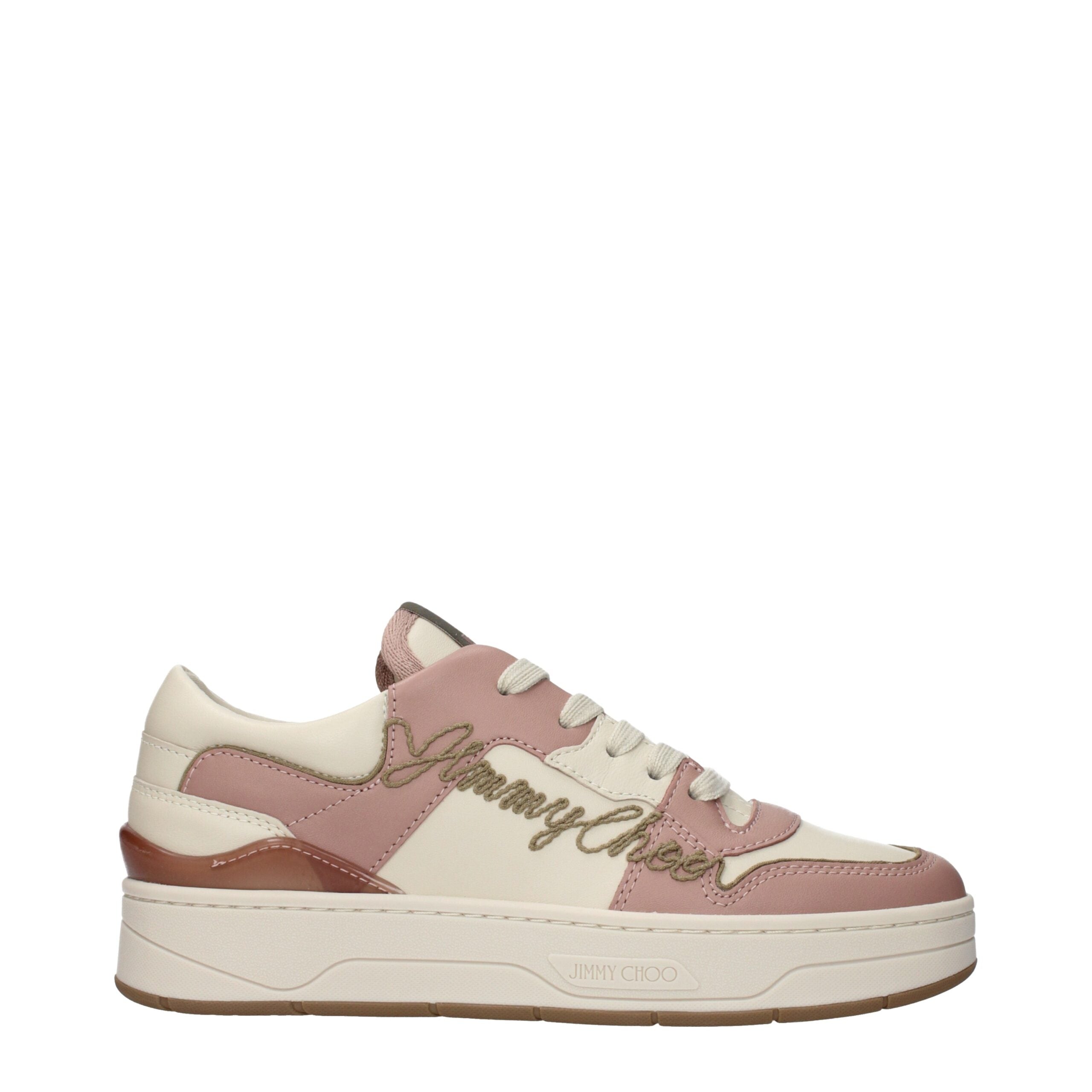Pink Leather Florent Low Top Sneakers