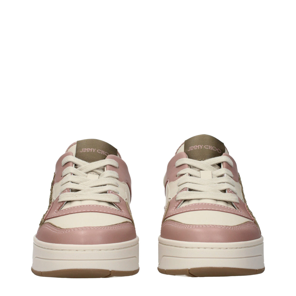 Pink Leather Florent Low Top Sneakers